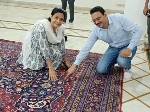 Former Gov. Jammu & kashmir Mr.Girish Chandra. Saxena ji              Nephew Hon.Mrs.Gouri Saxena ji ( Left )M.F. Hasan (Right)