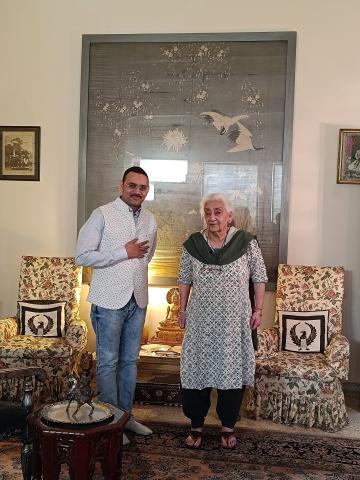 Former Cabinet Minister ( RAAJ MATA CHANDRESH KUMARI JI ) ( RIGHT )M.F.HASAN ( LEFT )